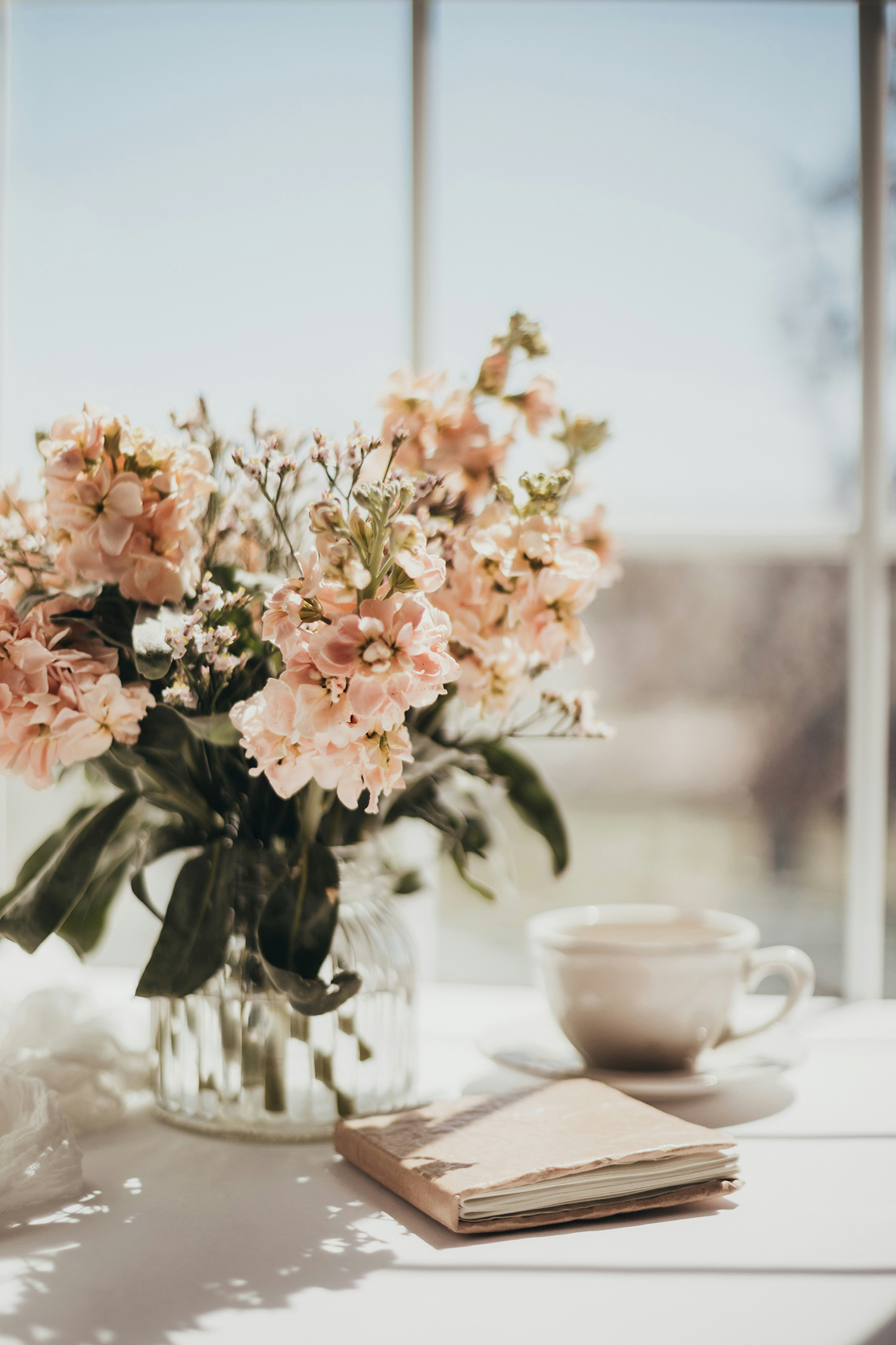 Coffee and flowers